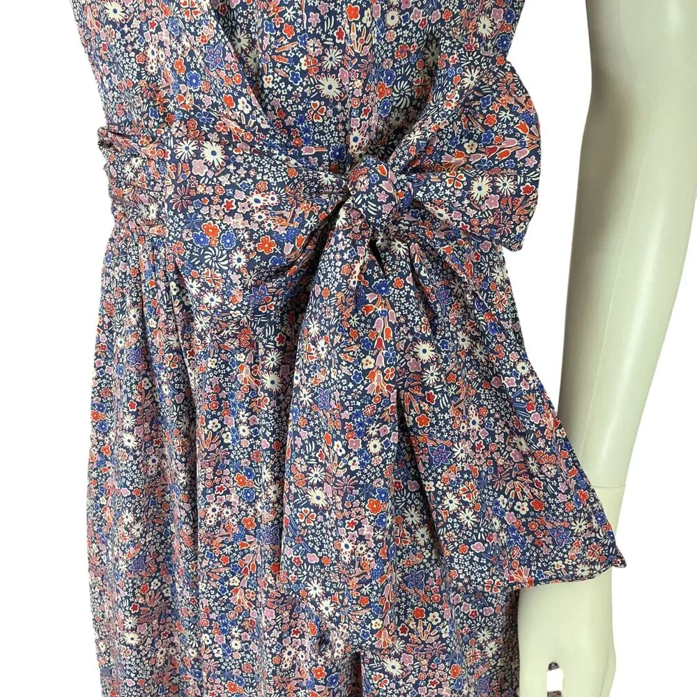 J.Crew Liberty of London Faux-Wrap Dress sz 4 Tiered Kayoko Ditsy Floral Hi-Low